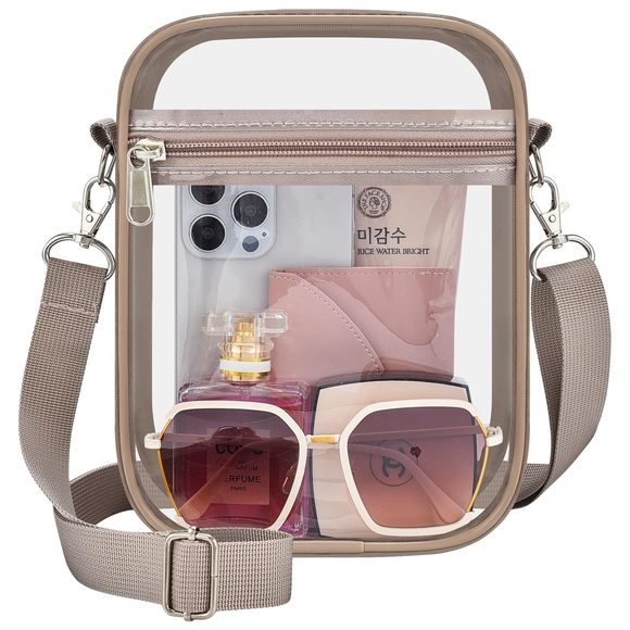Clear Bag Stadium Aroved, Clear Purse With Crossbody Strap, ^_^ - Picture 1 of 6